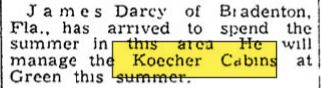Koechers Cabins - May 1961 Article (newer photo)